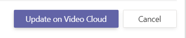 Actualización en Video Cloud