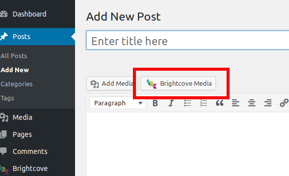 Botón para agregar Brightcove Learning-Services-Media